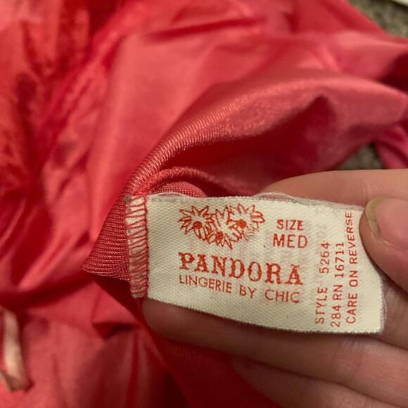 Vintage pink lace trim lingerie blouse - Picture 4 of 4